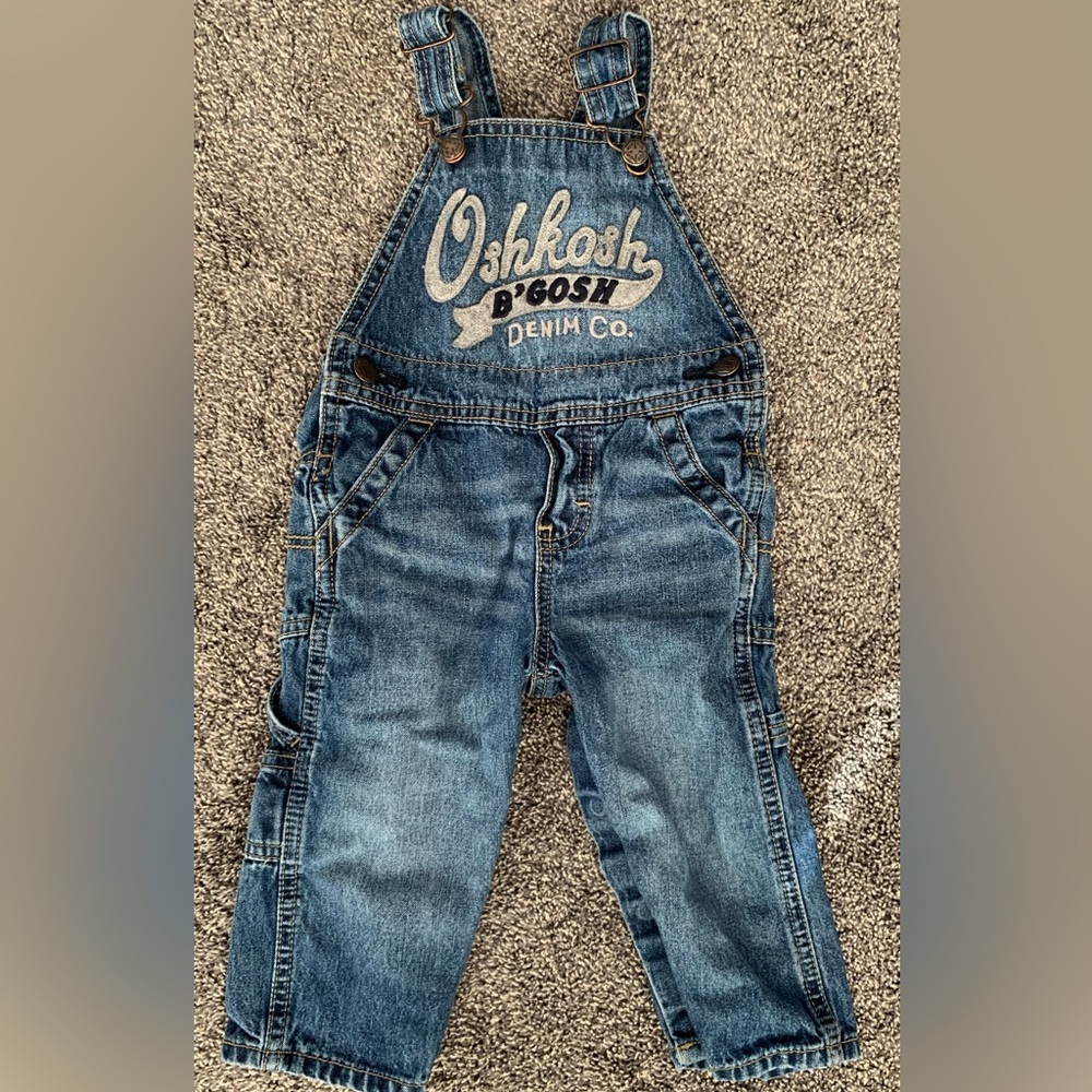 Baby Osh-Kosh denim overalls, size 12 months. - Picture 3 of 5